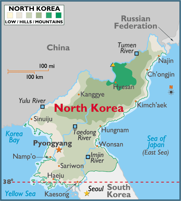 korea nord politique carte
